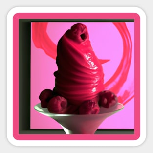 Glass of Raspberry Sorbet Sticker